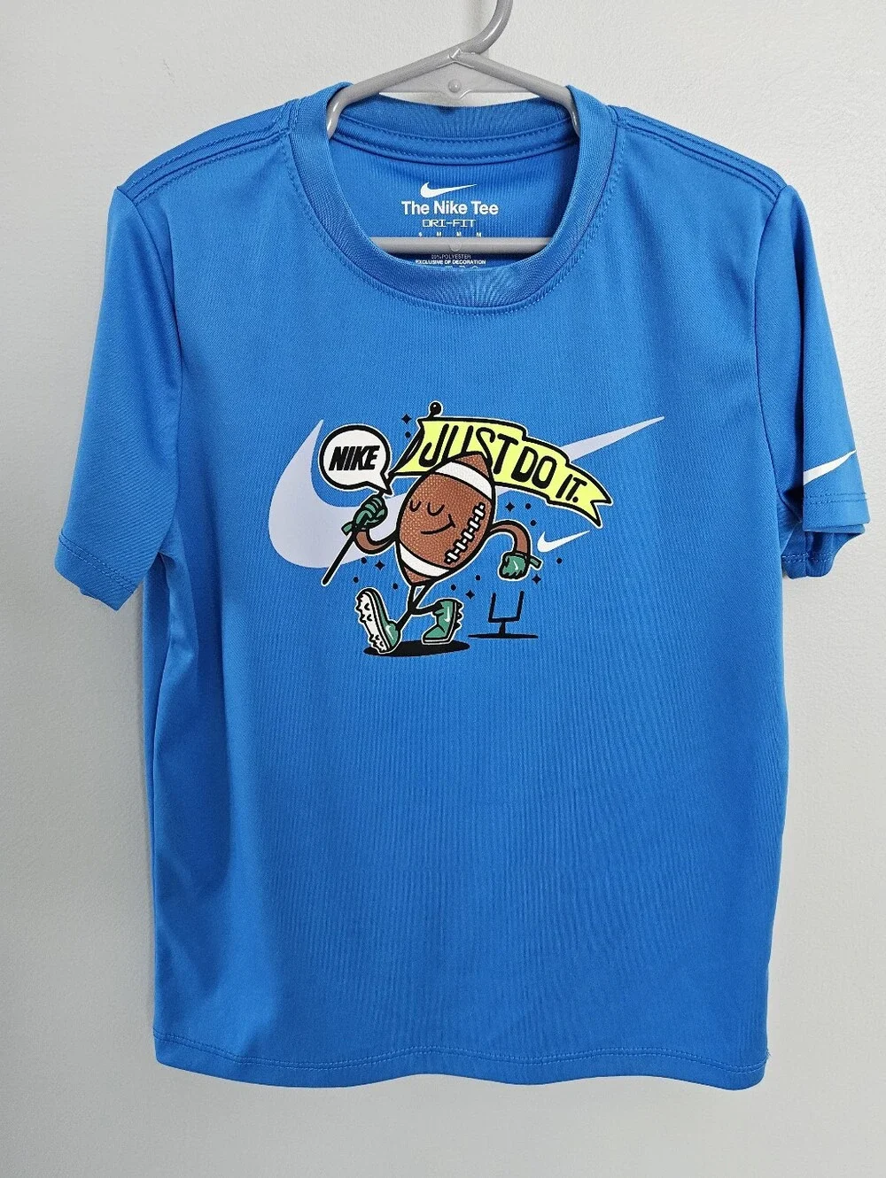 Nike | Blue Dri-FIT 'Just Do It' Football Graphic Tee